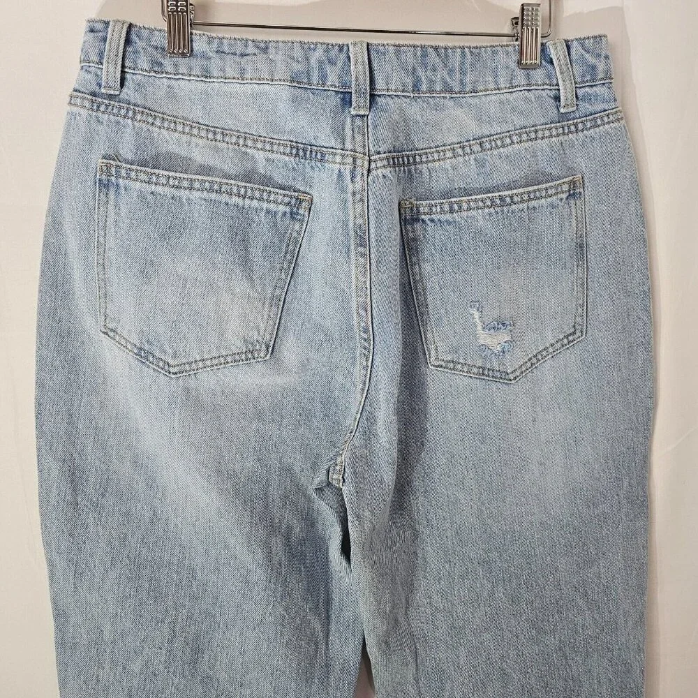 NWT No Boundaries Jeans Juniors 13 Super High Rise Slim Straight Raw Hem Denim - Picture 10 of 11